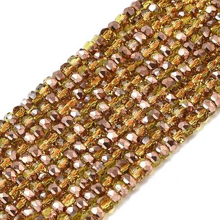Electroplate Glass Beads Strands GLAA-Q105-03-06-1