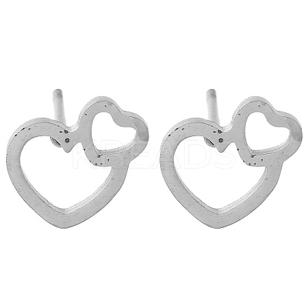 Non-Tarnish 304 Stainless Steel Stud Earrings EJEW-M242-02D-P-1
