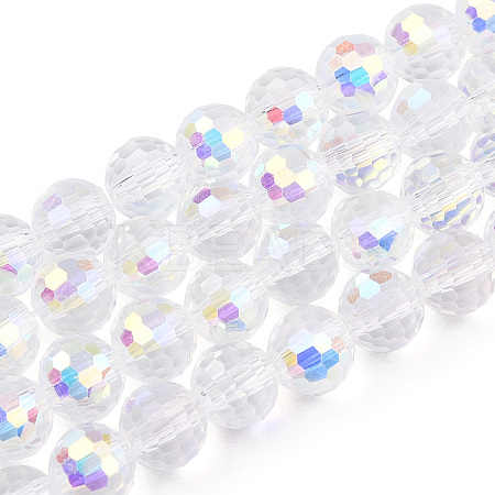 Transparent Electroplate Glass Beads Strands EGLA-TAC0006-05D-1