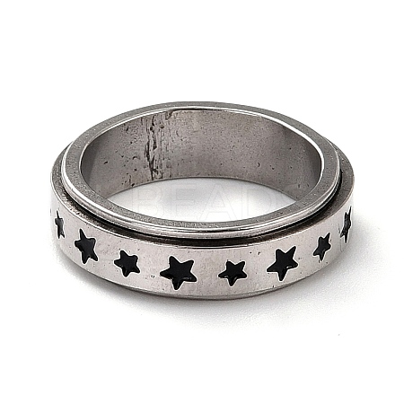 Non-Tarnish 203 Stainless Steel Rotating Spinner Fidget Band Rings for Anxiety Stress Relief LS-RJEW-G118-10P-1