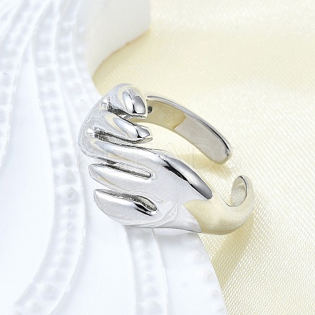 Brass Cuff Rings for Women RJEW-G347-07P-1