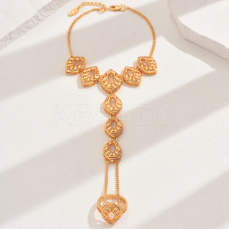Vintage Brass Hollow Link Ring Bracelets for Women VR5801-2-1
