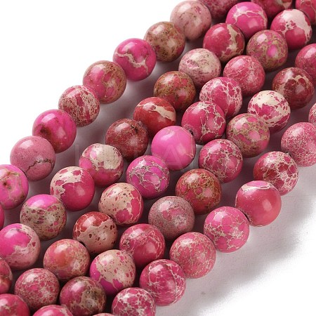 Dyed Natural Regalite/Imperial Jasper/Sea Sediment Jasper Beads Strands G-B124-C01-14-1