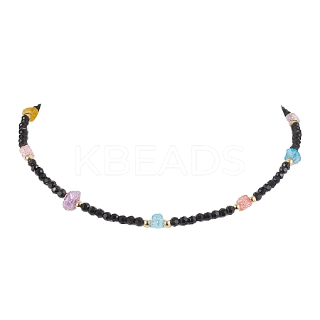 Synthetic Crackle Quartz Beaded Necklaces for Women NJEW-JN04801-1
