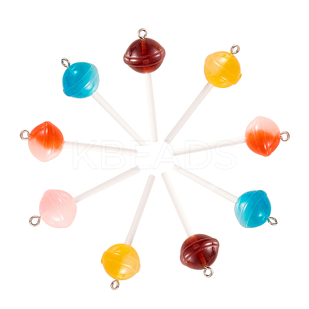 30Pcs 5 Colors Resin Pendants RESI-CJ0001-222-1