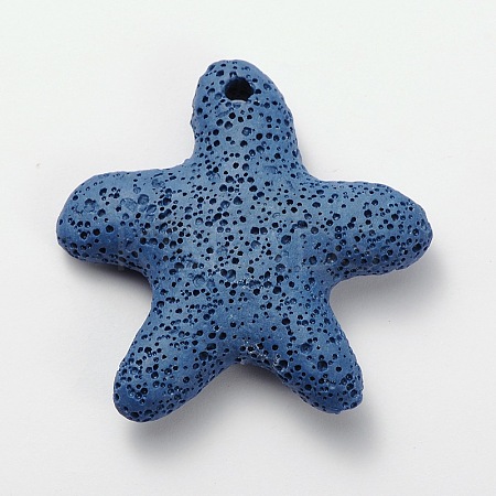 Synthetic Lava Rock Big Starfish/Sea Stars Pendants G-O025-05B-1