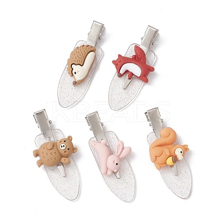 Forest Animal Theme Opaque Resin Alligator Hair Clips PHAR-JH00099-1