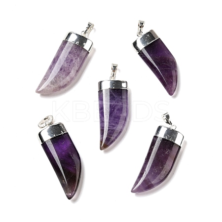Natural Amethyst Pendants G-P474-04S-06-1