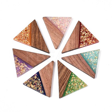 Opaque Resin and Walnut Wood Pendants RESI-T060-18M-1