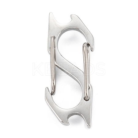 Non-Tarnish 304 Stainless Steel S-Hook Clasps LS-STAS-C024-07P-1