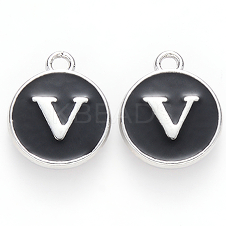 Platinum Plated Alloy Charms LS-ENAM-S118-02V-P-1
