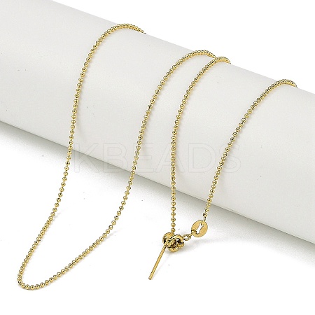Ion Plating(IP) 304 Stainless Steel Ball Chains Necklaces NJEW-H042-10G-1