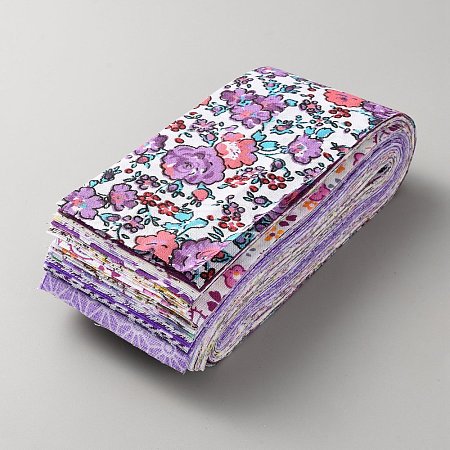 40Pcs 20 Styles Flower Pattern Cotton Fabric for Quilting and Sewing FIND-SZC0009-12E-1