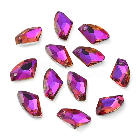 Electroplated Glass Pendants EGLA-M029-04-07-1