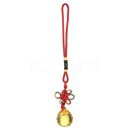Glass Round Ball Hanging Ornaments HJEW-Z006-01D-1