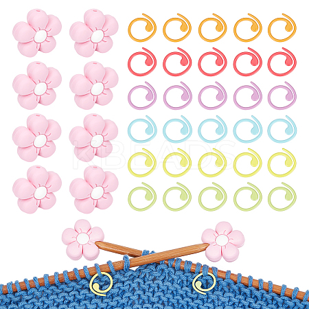 Flower Silicone Knitting Needle Point Protectors DIY-NB0009-49-1