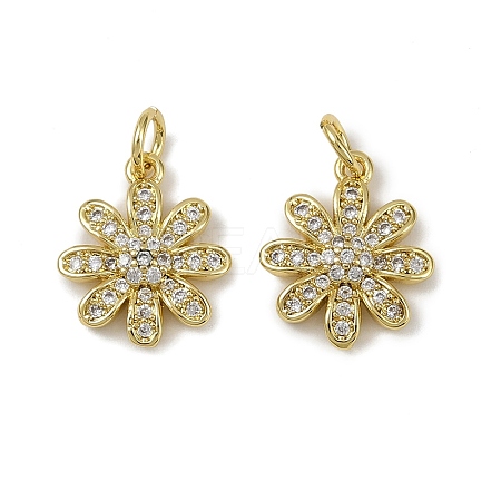Brass Micro Pave Cubic Zirconia Pendants KK-I358-063G-K-1