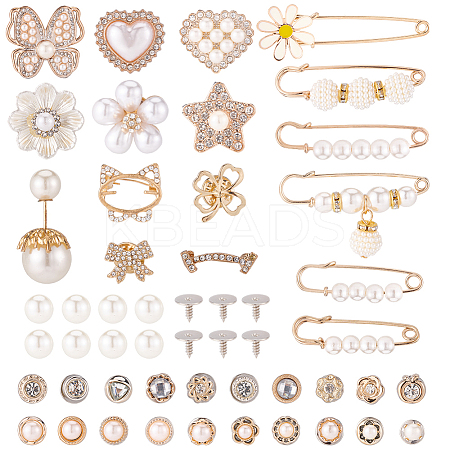 Alloy Safety Pin Brooch AJEW-SP0002-13-1
