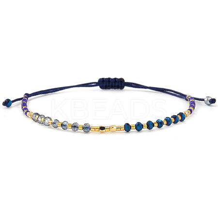 Bohemian Glass & Brass Beads Braided Bead Bracelets GE8132-15-1