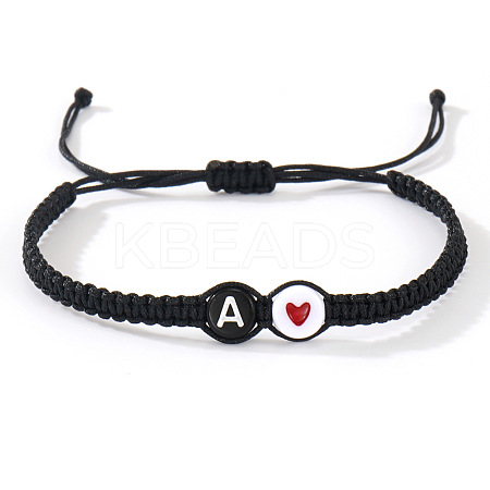 304 Stainless Steel Alphabet Beads Braided Bead Bracelets RY3090-27-1