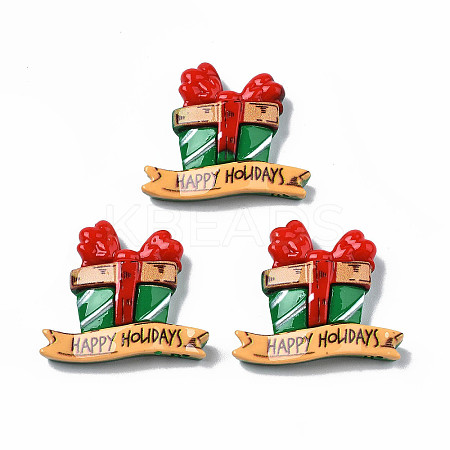 Christmas Theme Opaque Resin Cabochons CRES-N021-120-1