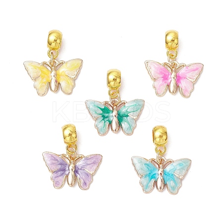 Alloy Enamel Butterfly European Dangle Charms PALLOY-JF03877-1