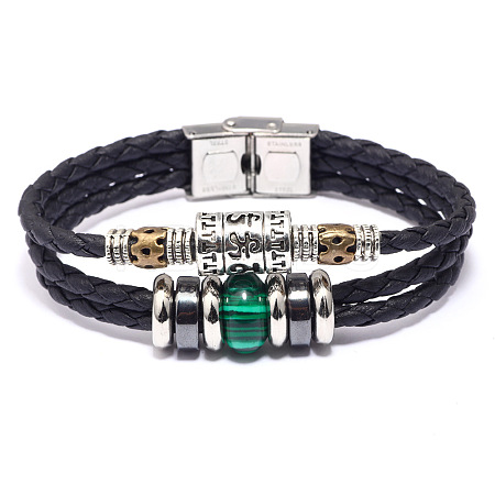Leather Multi-strand Bracelets BJEW-F352-09P-02-1