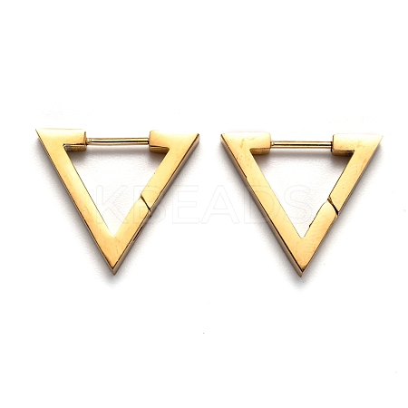 304 Stainless Steel Triangle Huggie Hoop Earrings STAS-H156-02A-G-1