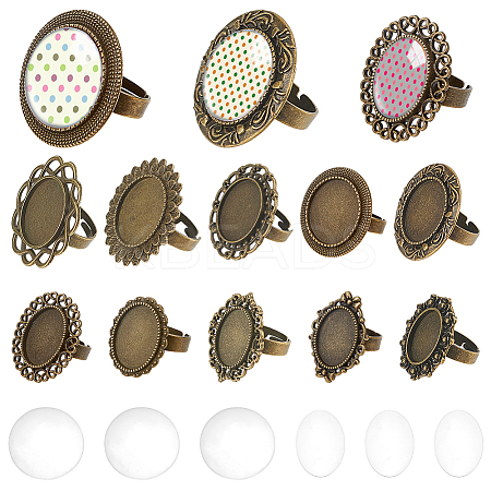 DIY Blank Dome Finger Rings Making Kit DIY-SC0022-20-1
