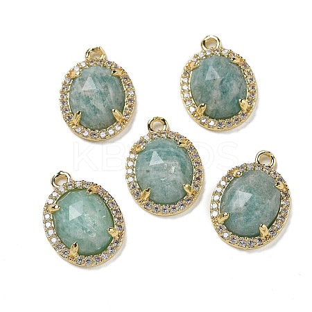 Natural Amazonite Faceted Oval Pendants G-I375-02G-03-1
