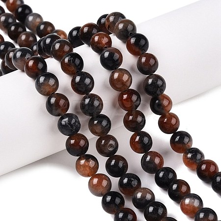 Dyed Natural White Jade Beads Strands G-T138-8mm-210-14-1