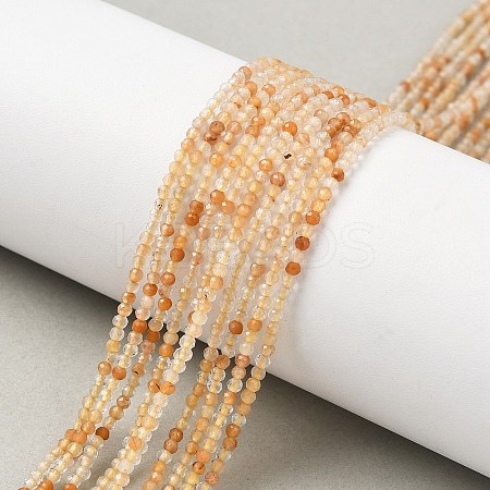 Natural Yellow Rabbit Fur Rutilated Quartz Beads Strands G-L622-C01-2mm-1