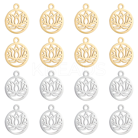 16Pcs 2 Colors 304 Stainless Steel Charms STAS-UN0055-77-1