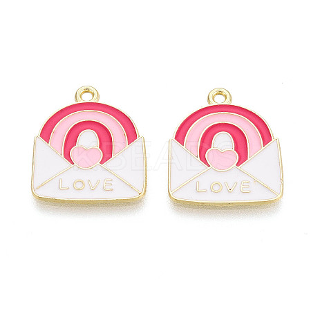 Valentine's Day Alloy Enamel Pendants ENAM-T023-15B-1