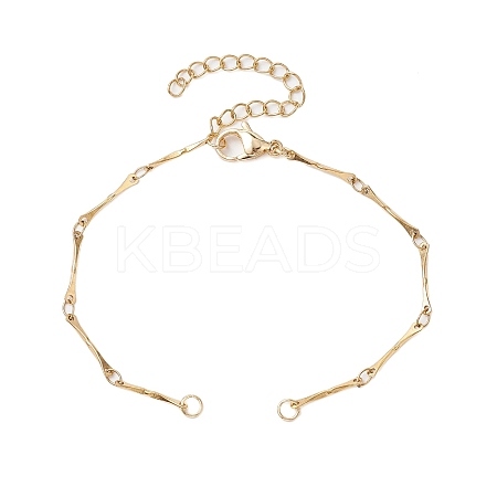 Stainless Steel Bar Link Chain Bracelet Makings AJEW-JB01290-01-1