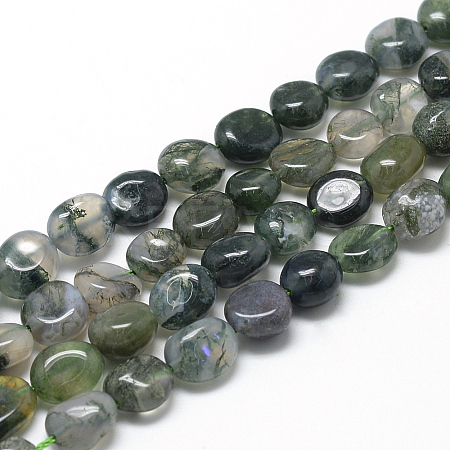 Natural Moss Agate Beads Strands LS-G-R445-8x10-01-1