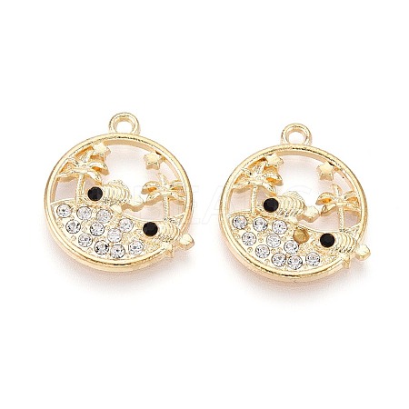 Alloy and Rhinestone Pendants PALLOY-T092-18A-G-1