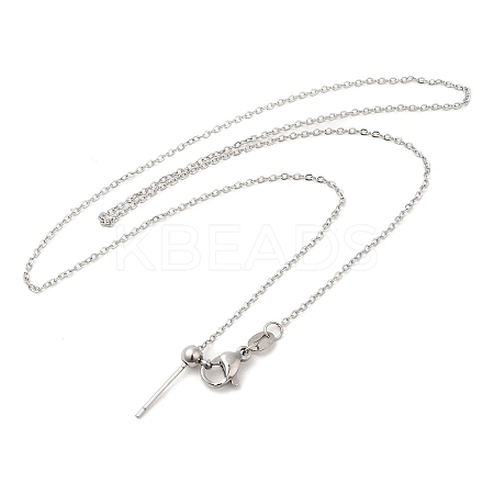 Non-Tarnish 304 Stainless Steel Cable Chain Necklace for Women NJEW-G104-03P-1