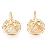 Brass Half Round Cuff Earrings with Bowknot for Women KK-N216-351-1