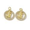 Real 18K Gold Plated Brass Micro Pave Clear Cubic Zirconia Pendants KK-E068-VB409-6-2