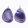 Dyed Natural Brazilian Agate Big Pendants G-T104-16-2