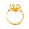 Real 18K Gold Plated Brass Alphabet Adjustable Rings RJEW-M139-18Y-3