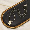 Brass Pave Shell Rectangle Saint Benedict Medal Pendants Necklaces for Women NJEW-Z053-01G-01-3