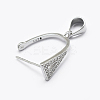 Anti-Tarnish Rhodium Plated 925 Sterling Silver Micro Pave Cubic Zirconia Pendant Bails STER-P034-47P-3