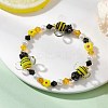 Austrian Crystal & Glass Pearl & Handmade Millefiori Beads Stretch Bracelets for Women BJEW-TA00702-1