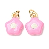 Brass Enamel Pendants KK-CJC21A4-01G-02-RS-1