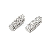 Brass Micro Pave Clear Cubic Zirconia Spacer Bars KK-P302-20P-1