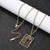304 Stainless Steel Necklace NJEW-D330-01G-03-4
