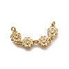 Brass 4 Flowers Links Connector Charms KK-K378-59G-1