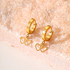 Fashionable Classic 201 Stainless Steel Heart Hoop Earrings RL8439-3